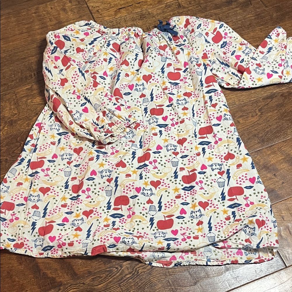 Happy by Pink Chicken Kitty Cat and Hearts Print Dress, size 10Y
